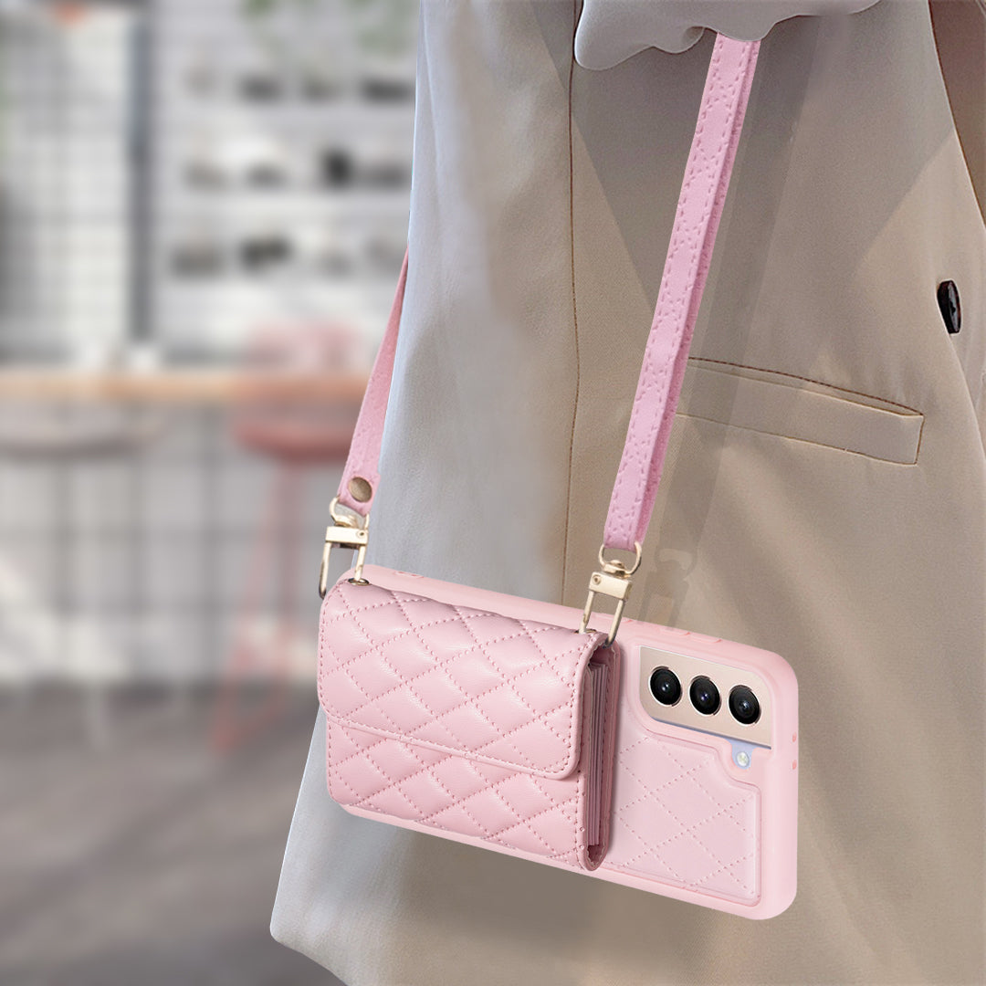 BF23-Style Horizontal Card Bag Phone Case for Samsung Galaxy S21 4G / 5G Kickstand PU Leather TPU Cover