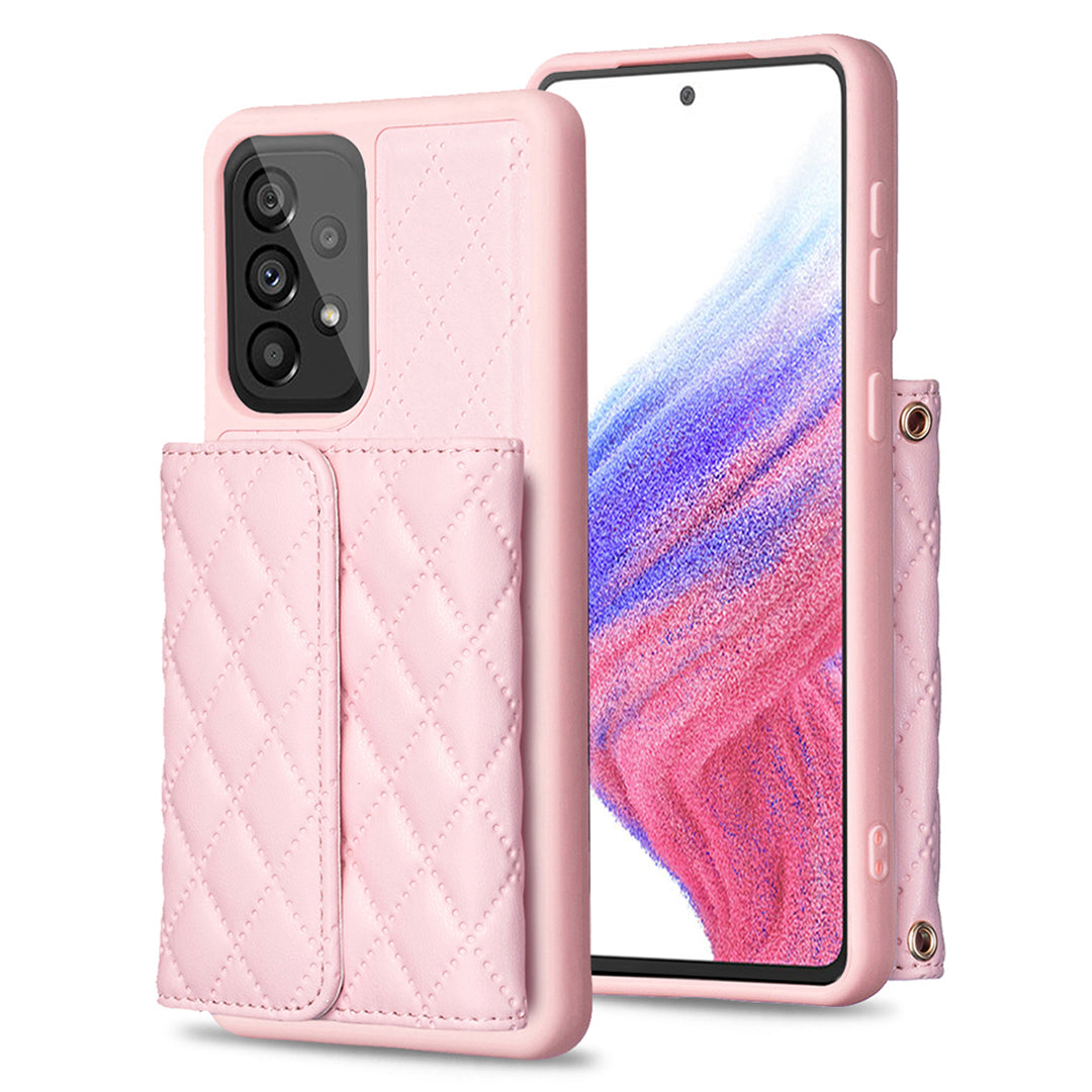 BF23-Style For Samsung Galaxy A53 5G Horizontal Card Holder Phone Cover Kickstand PU Leather TPU Phone Case