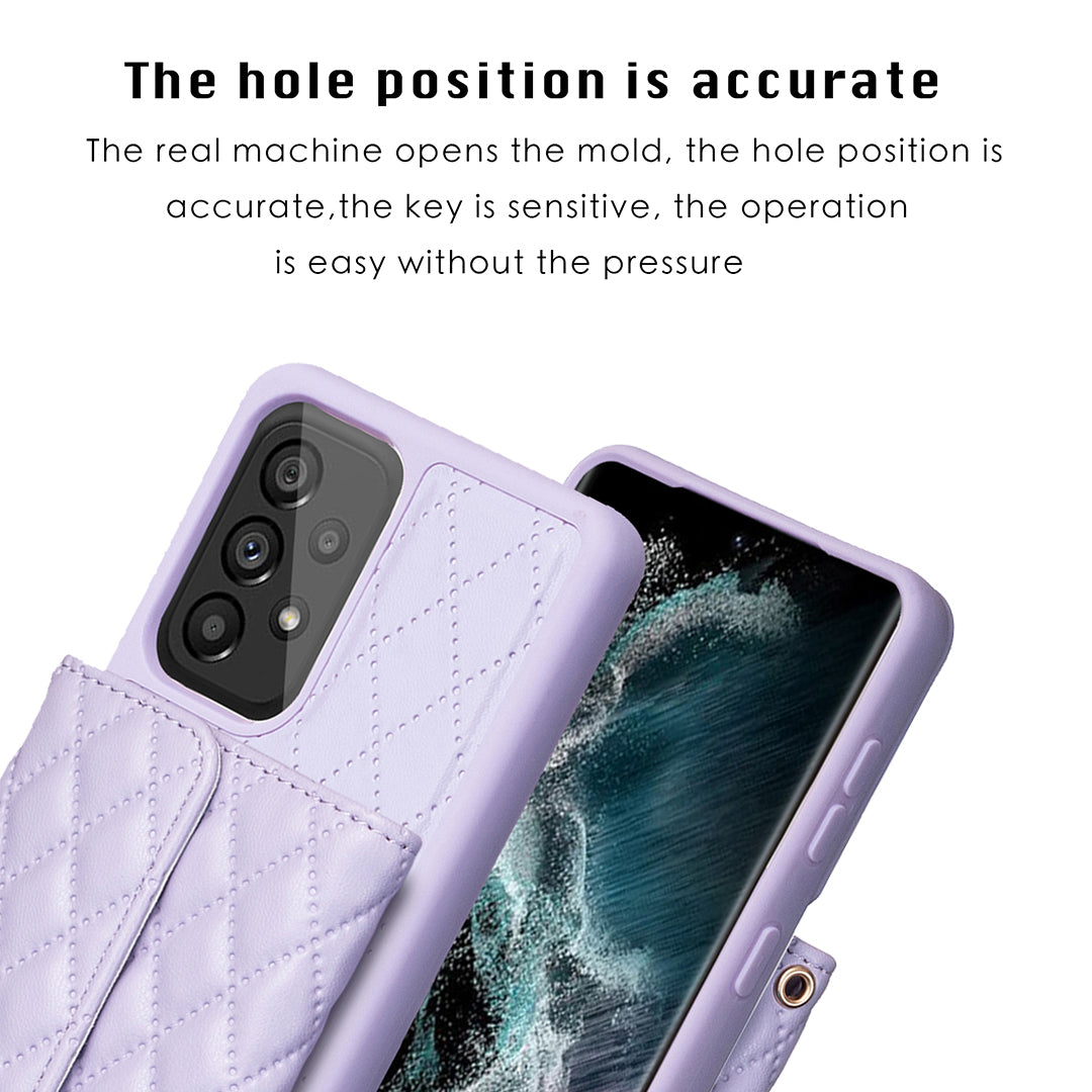 BF23-Style For Samsung Galaxy A53 5G Horizontal Card Holder Phone Cover Kickstand PU Leather TPU Phone Case