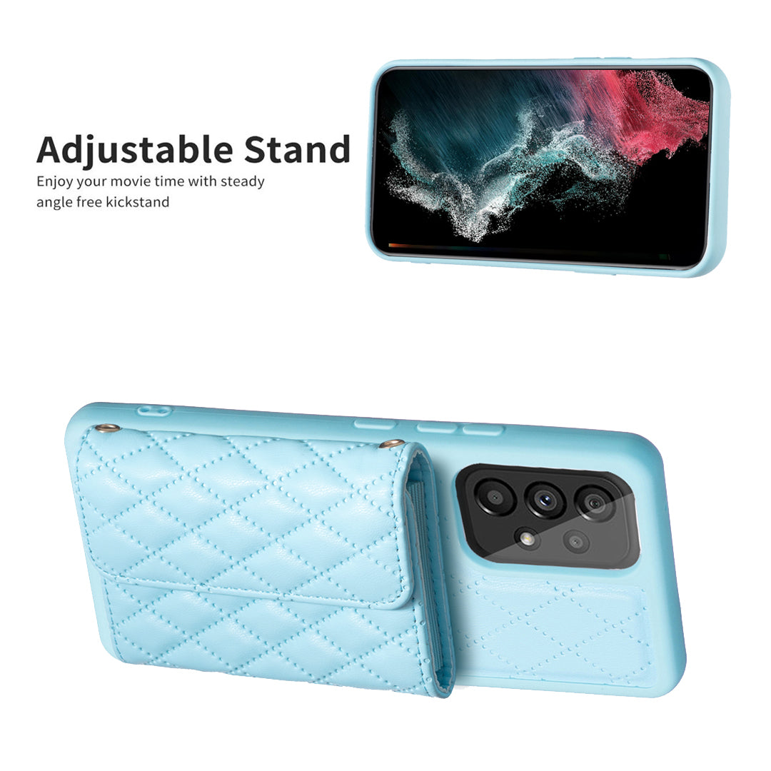 BF23-Style For Samsung Galaxy A53 5G Horizontal Card Holder Phone Cover Kickstand PU Leather TPU Phone Case