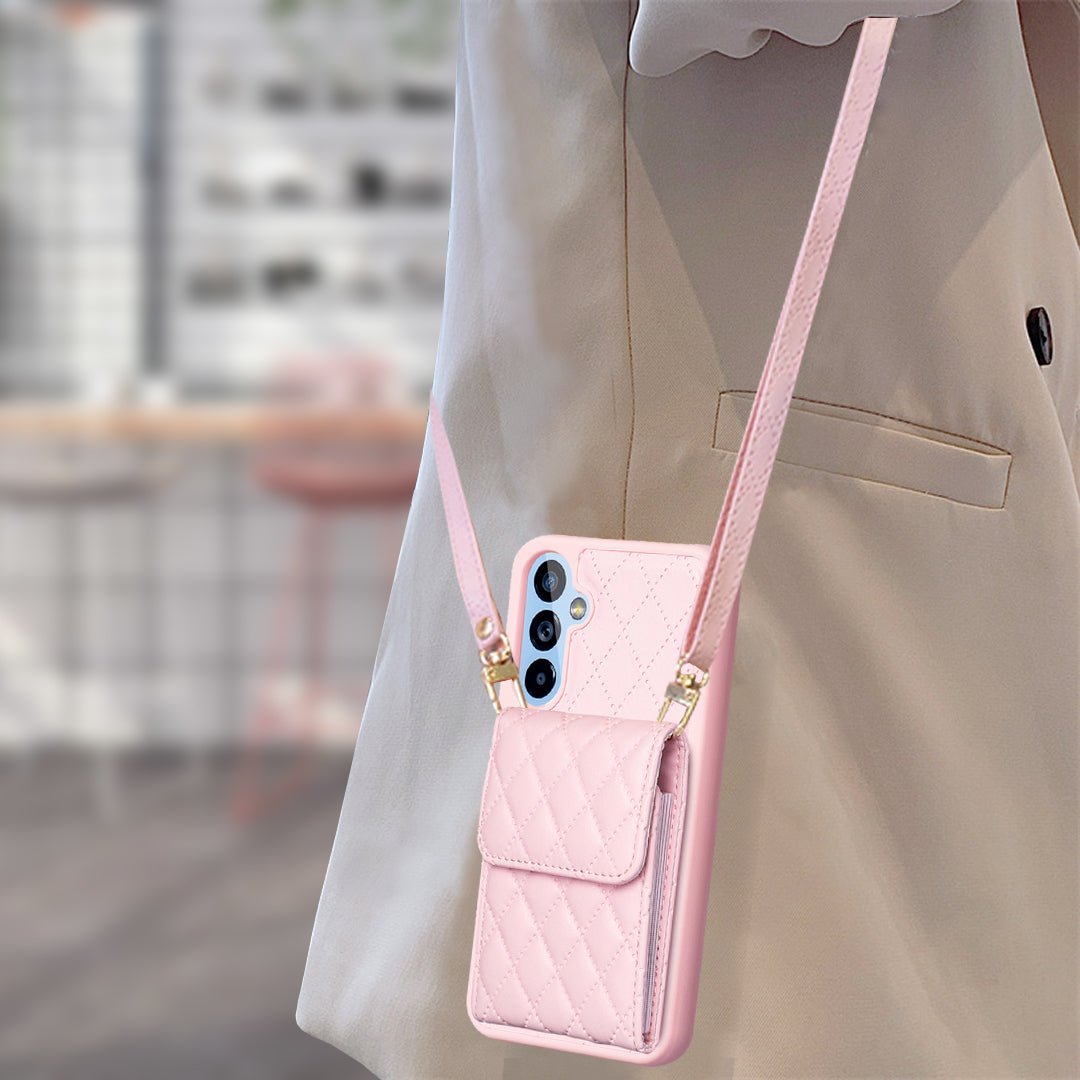 BF22-Style for Samsung Galaxy A54 5G PU Leather TPU Phone Case Vertical Card Holder Pouch Mobile Phone Cover