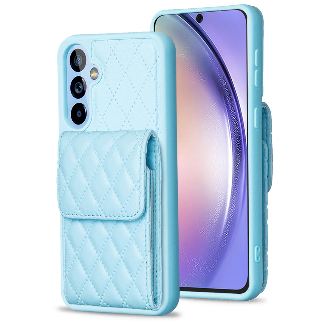 BF22-Style for Samsung Galaxy A54 5G PU Leather TPU Phone Case Vertical Card Holder Pouch Mobile Phone Cover