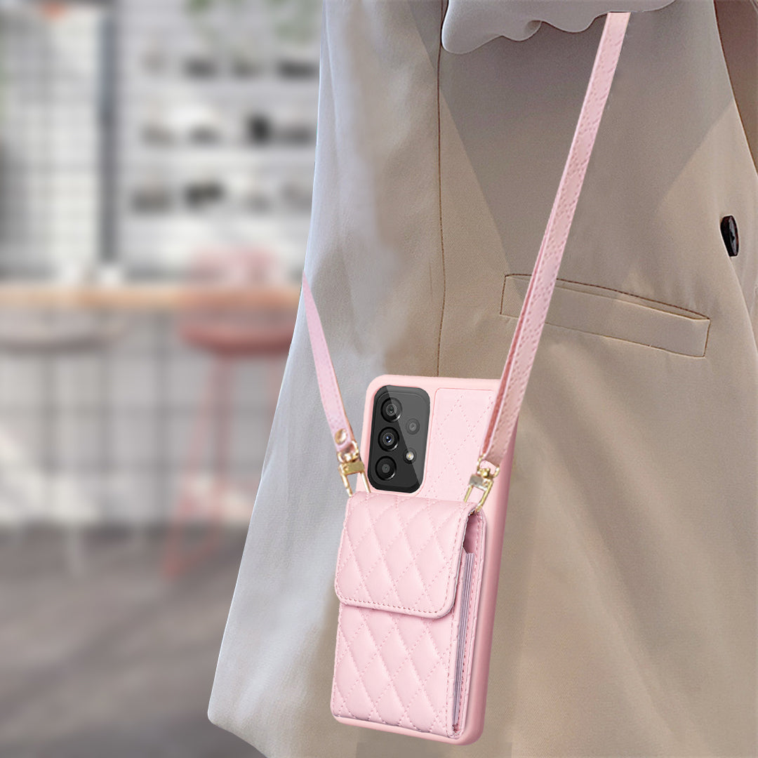 BF22-Style For Samsung Galaxy A53 5G Card Holder Case PU Leather TPU Kickstand Cell Phone Cover