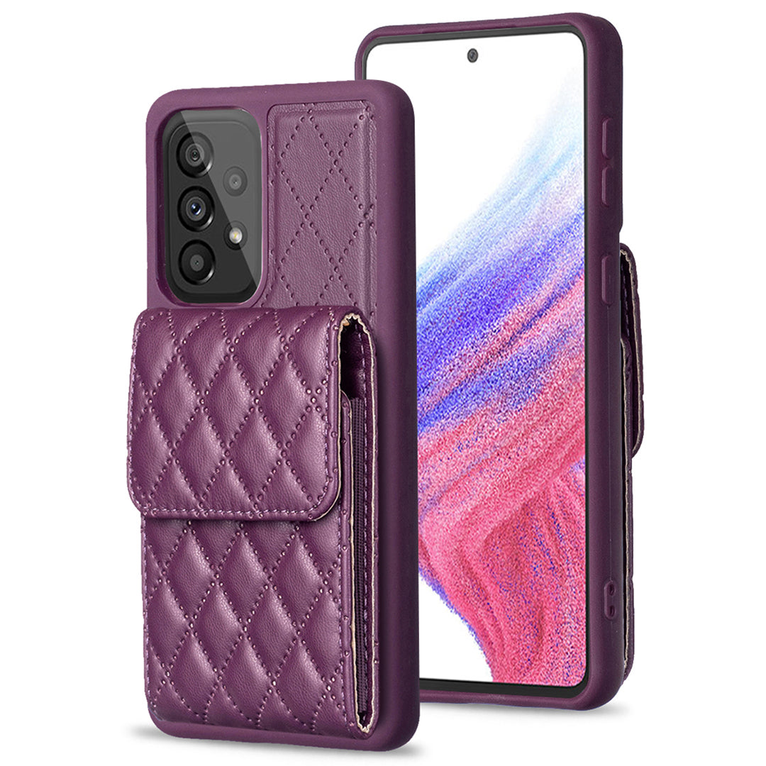 BF22-Style For Samsung Galaxy A53 5G Card Holder Case PU Leather TPU Kickstand Cell Phone Cover