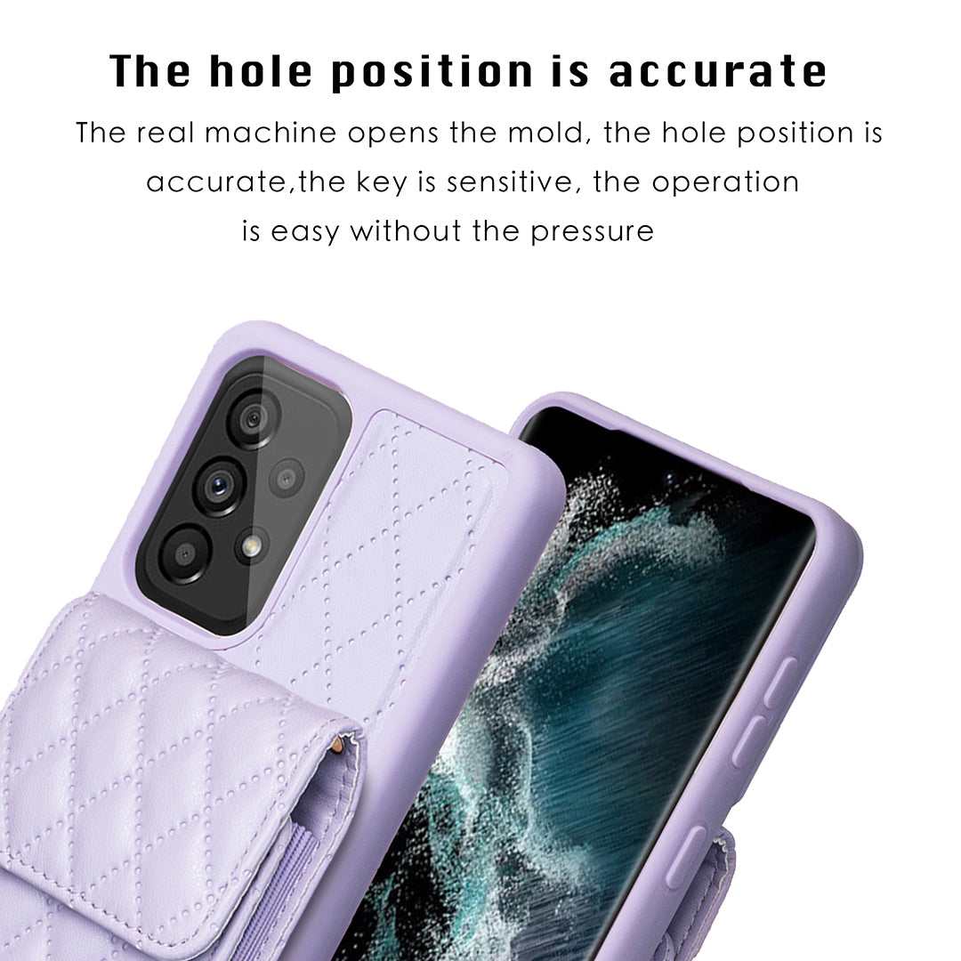 BF22-Style For Samsung Galaxy A53 5G Card Holder Case PU Leather TPU Kickstand Cell Phone Cover