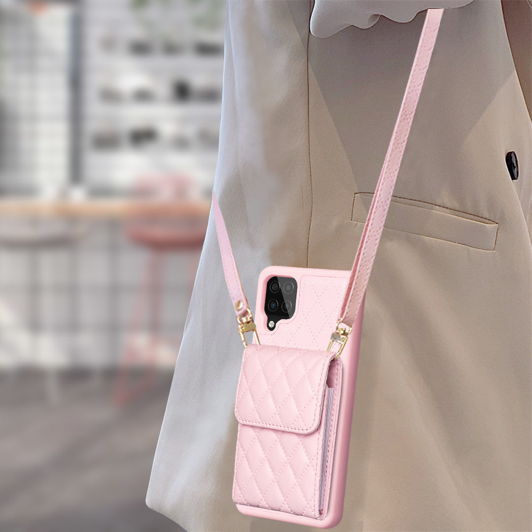 BF22-Style For Samsung Galaxy A12 Kickstand Phone Case Card Holder Leather TPU Phone Cover