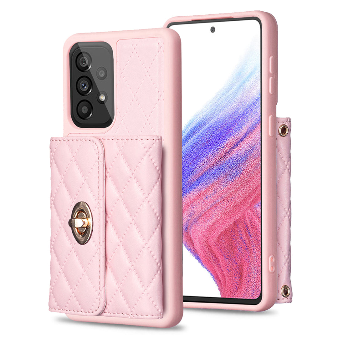 BF21-Style For Samsung Galaxy A53 5G Card Holder Phone Kickstand Case PU Leather TPU Cover