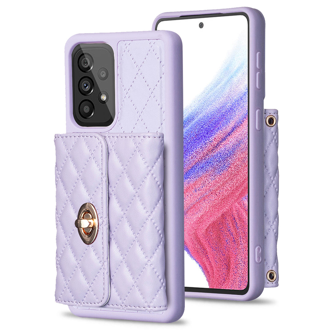 BF21-Style For Samsung Galaxy A53 5G Card Holder Phone Kickstand Case PU Leather TPU Cover