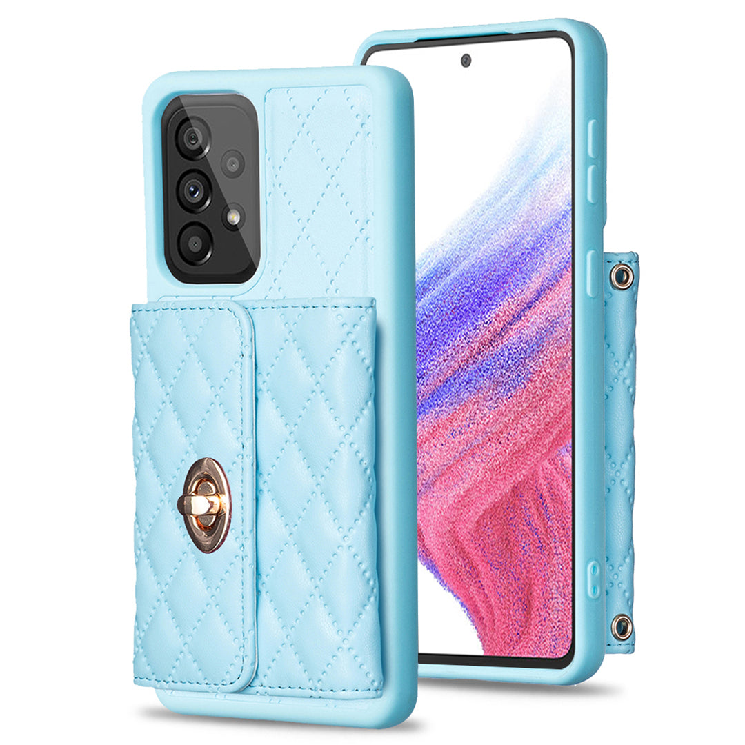 BF21-Style For Samsung Galaxy A53 5G Card Holder Phone Kickstand Case PU Leather TPU Cover