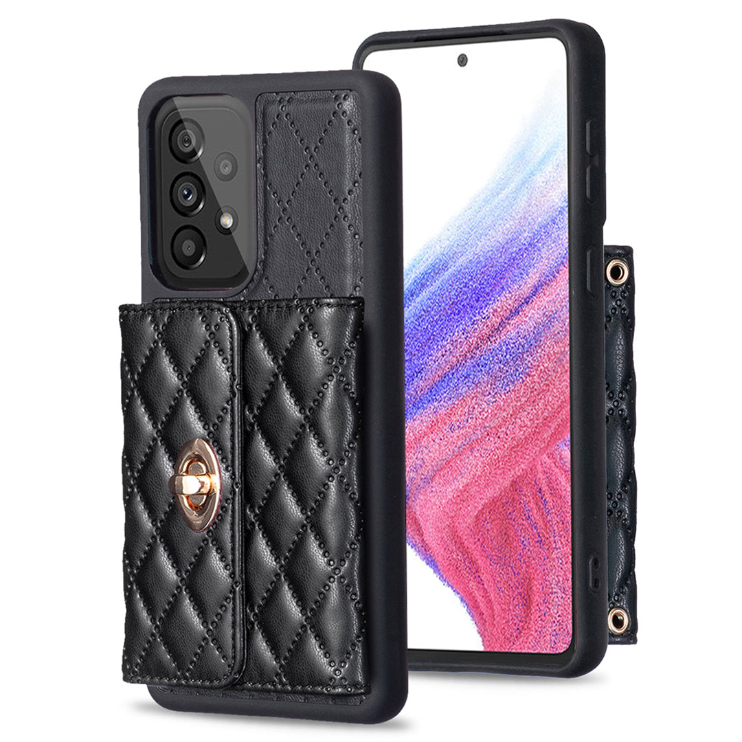 BF21-Style For Samsung Galaxy A53 5G Card Holder Phone Kickstand Case PU Leather TPU Cover
