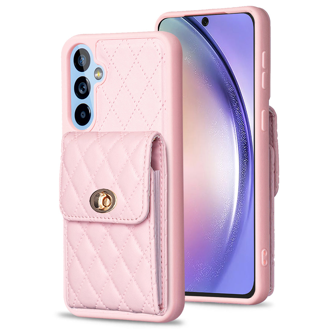 BF20 for Samsung Galaxy A54 5G Card Holder Fall-proof Case PU Leather Coated TPU Phone Cover
