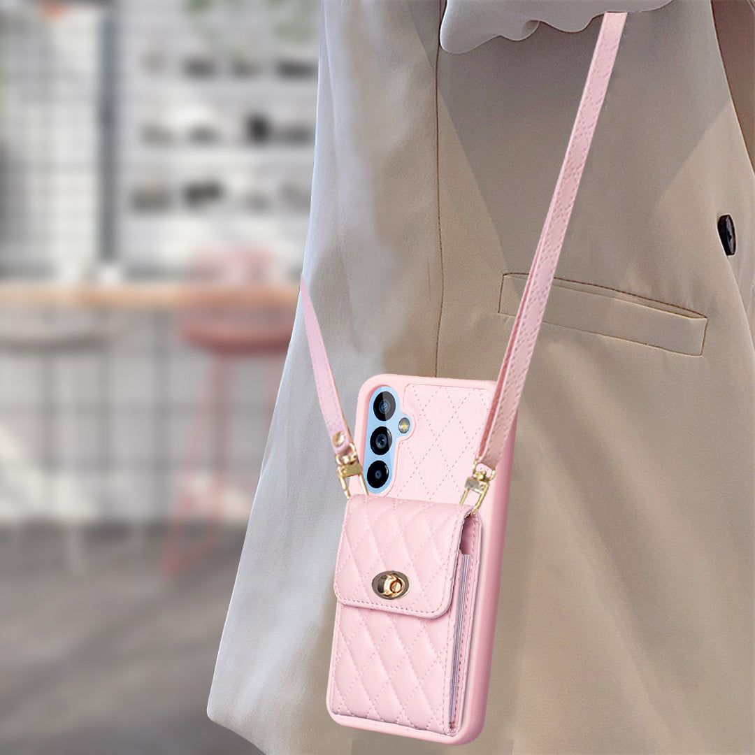 BF20 for Samsung Galaxy A54 5G Card Holder Fall-proof Case PU Leather Coated TPU Phone Cover