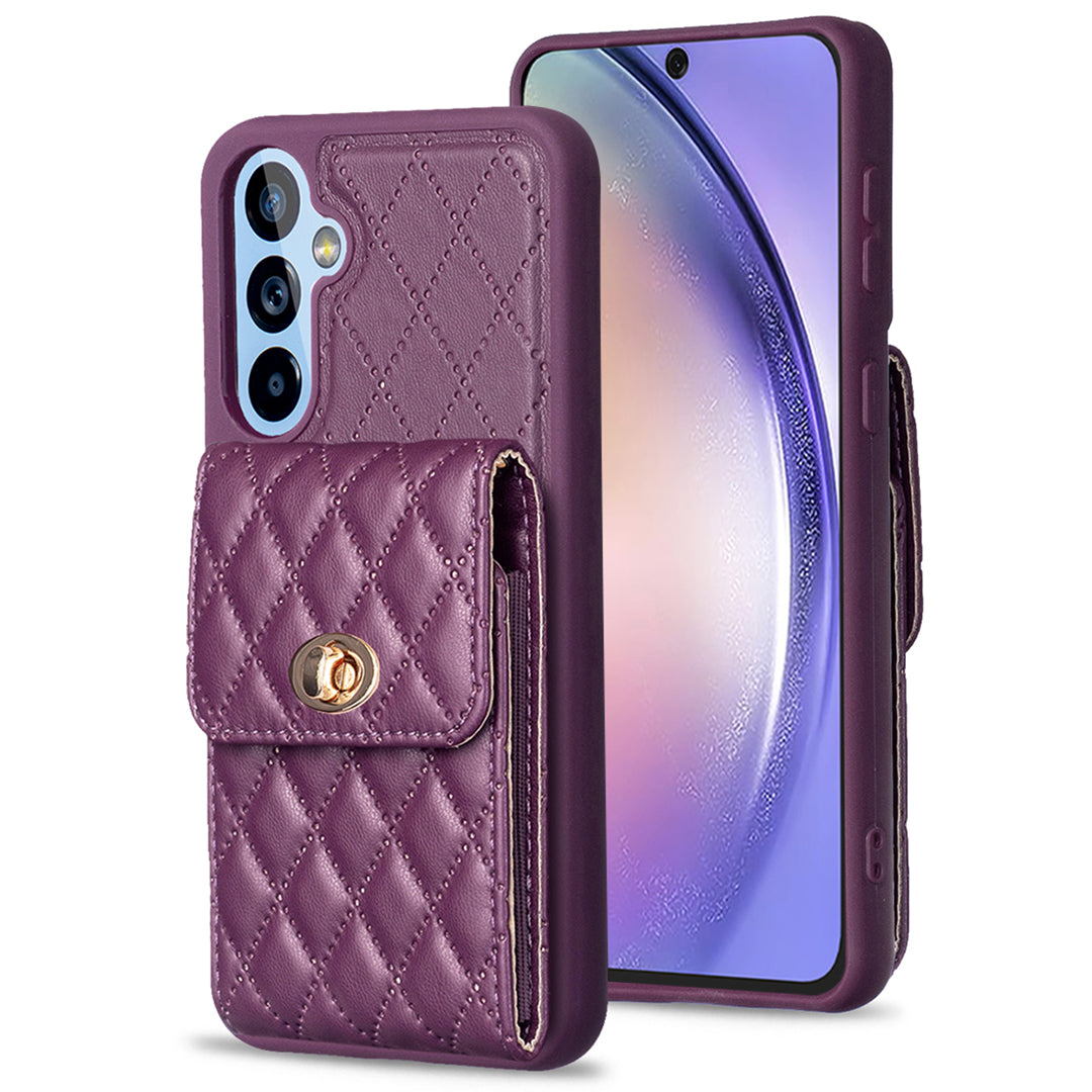 BF20 for Samsung Galaxy A54 5G Card Holder Fall-proof Case PU Leather Coated TPU Phone Cover