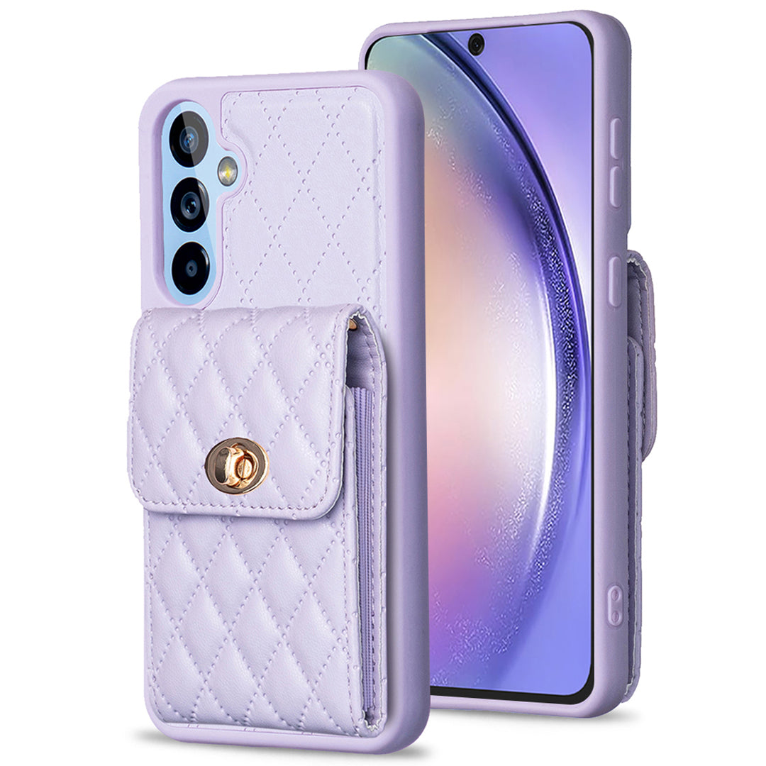 BF20 for Samsung Galaxy A54 5G Card Holder Fall-proof Case PU Leather Coated TPU Phone Cover