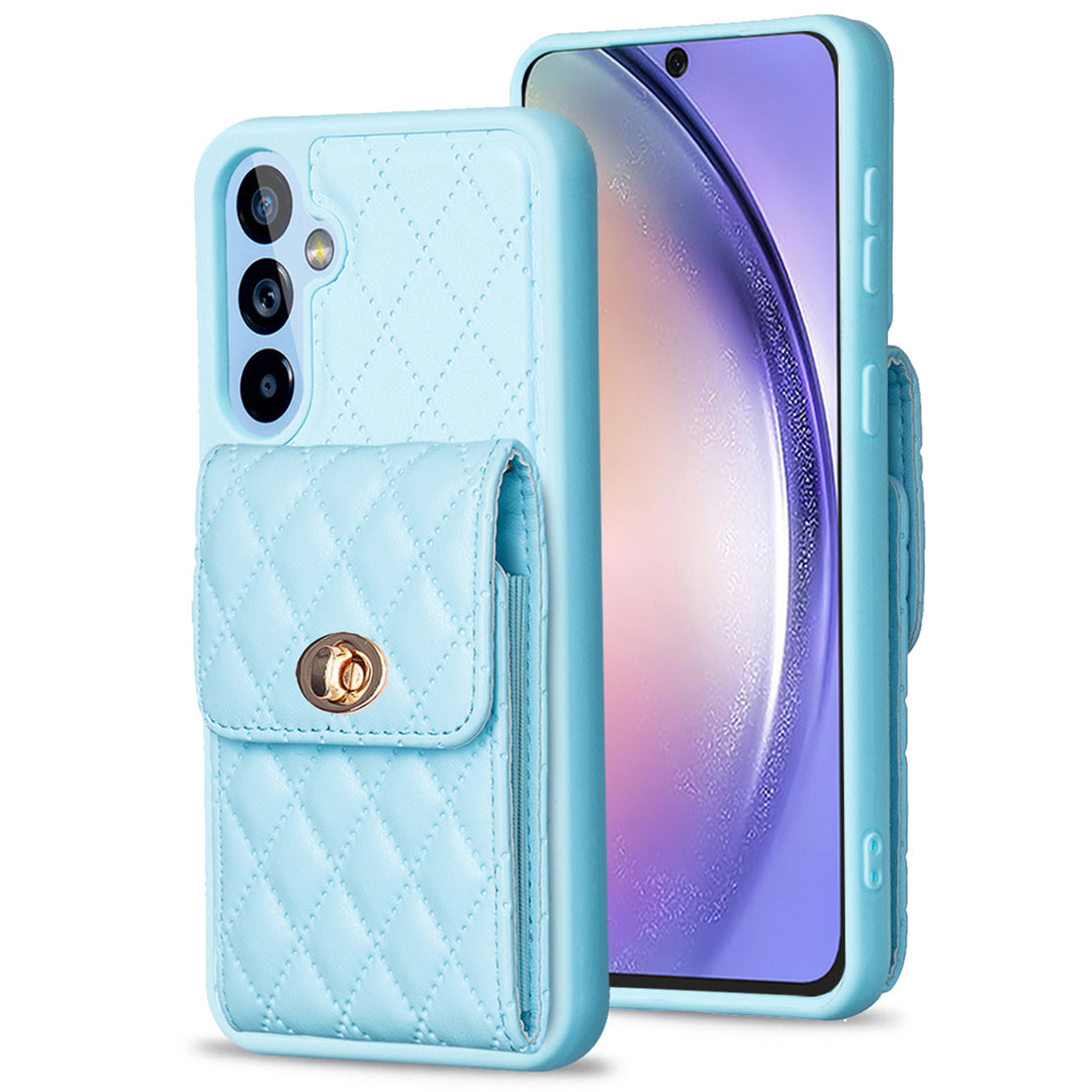 BF20 for Samsung Galaxy A54 5G Card Holder Fall-proof Case PU Leather Coated TPU Phone Cover