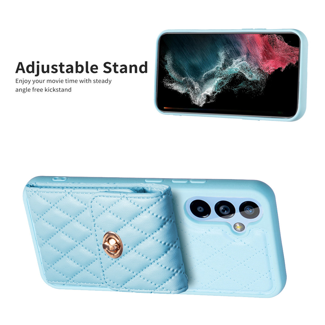 BF20 for Samsung Galaxy A54 5G Card Holder Fall-proof Case PU Leather Coated TPU Phone Cover