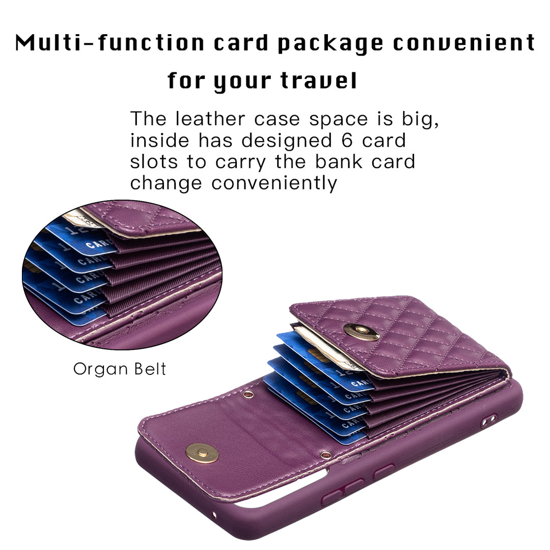 BF20 Card Holder Shell for Samsung Galaxy A53 5G PU Leather Coated TPU Phone Cover Shockproof Case