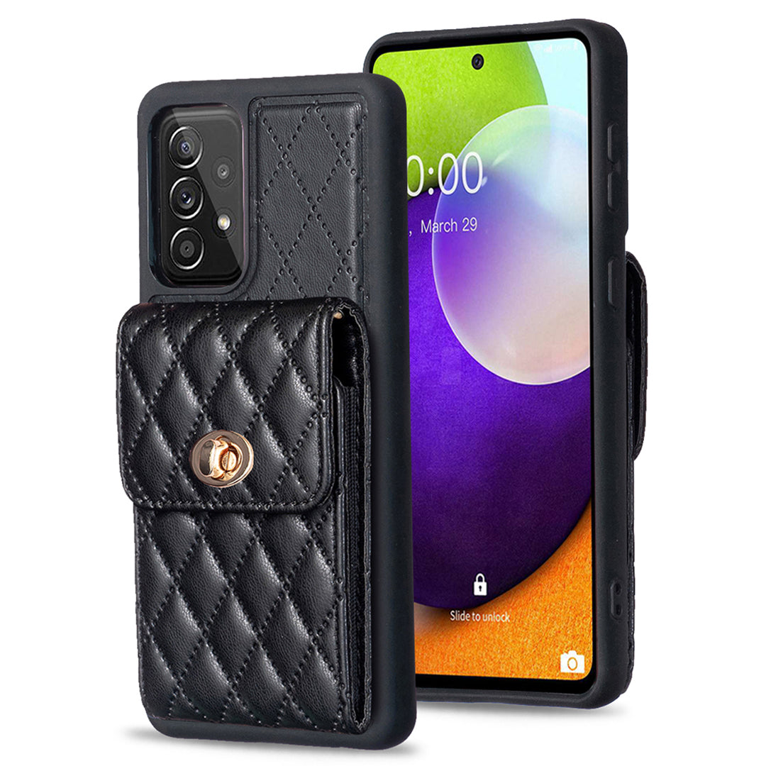 BF20 For Samsung Galaxy A52 4G / 5G / A52s 5G PU Leather Coated TPU Phone Cover with Card Holder Shockproof Case