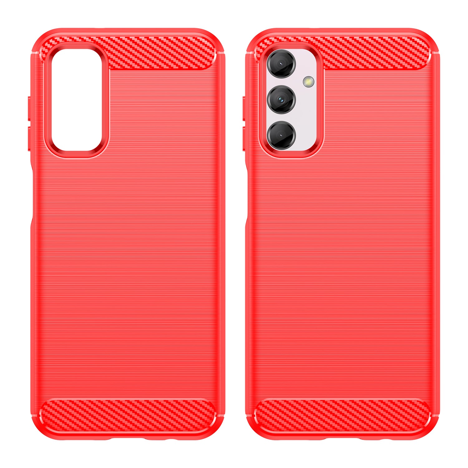 Carbon Fiber Texture Phone Case for Samsung Galaxy M14 5G Anti-drop Brushed TPU Cover