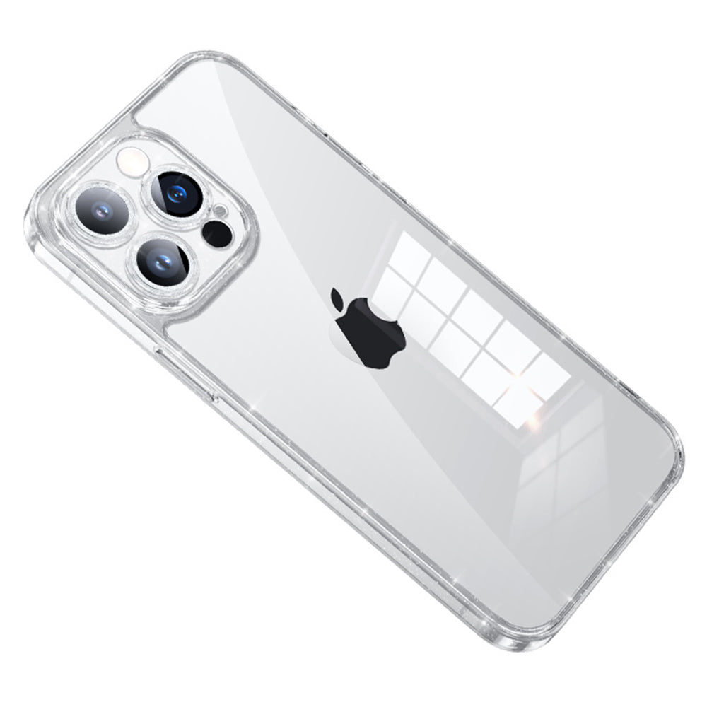 SULADA For iPhone 13 Pro Max Phone Case Tempered Glass TPU Glitter Electroplating Phone Cover with Lens Protector