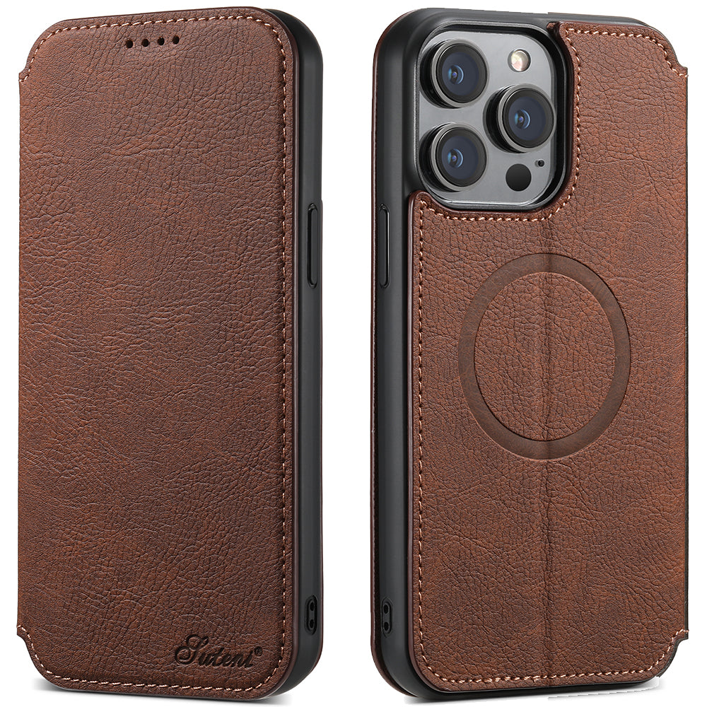 SUTENI J06 For iPhone 12/12 Pro Magnetic Phone Case Stand Wallet Leather Cover Compatible with MagSafe