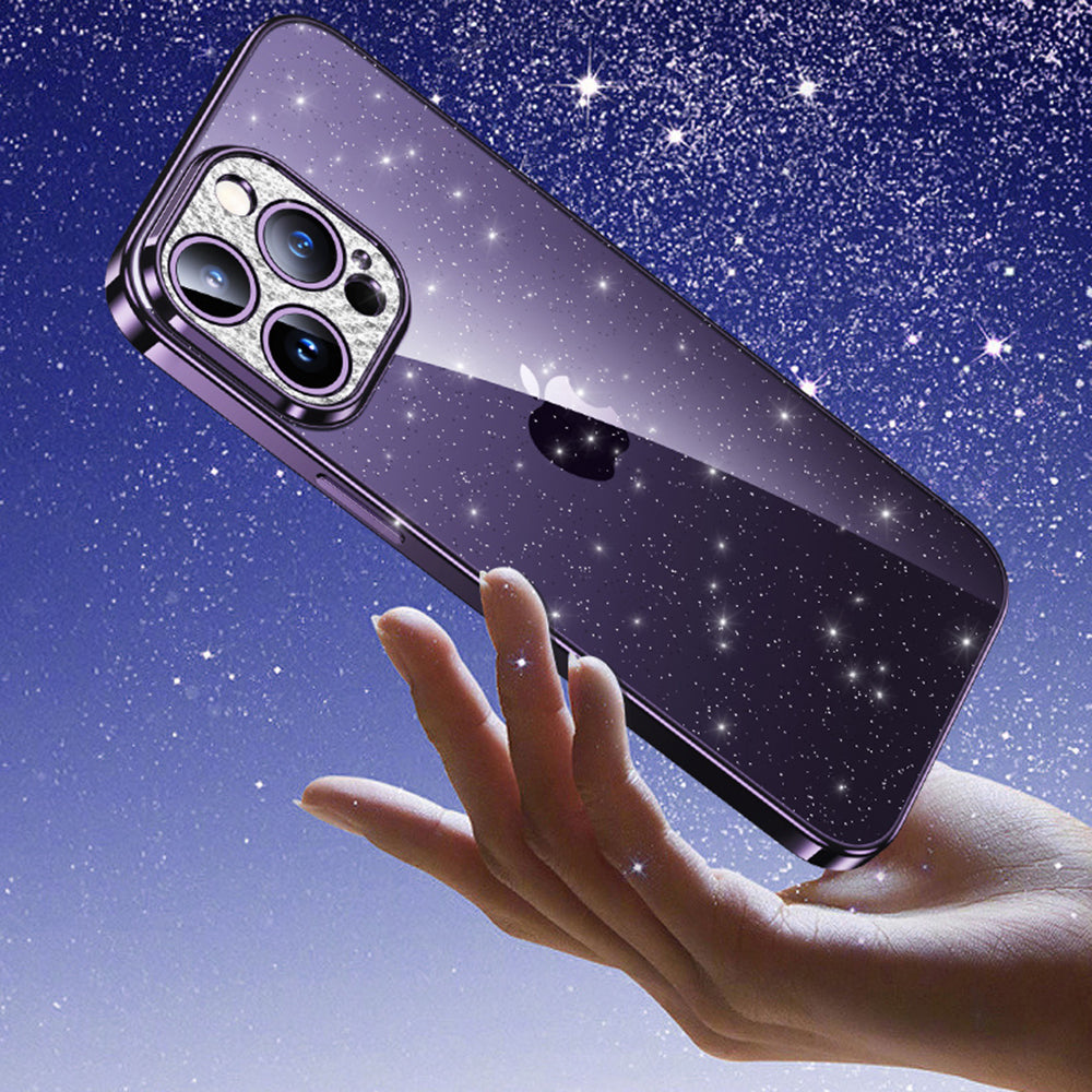 Pouzdro na telefon SULADA pro iPhone 14 Pro s drahokamovým dekorem TPU s třpytivým galvanickým pokovováním