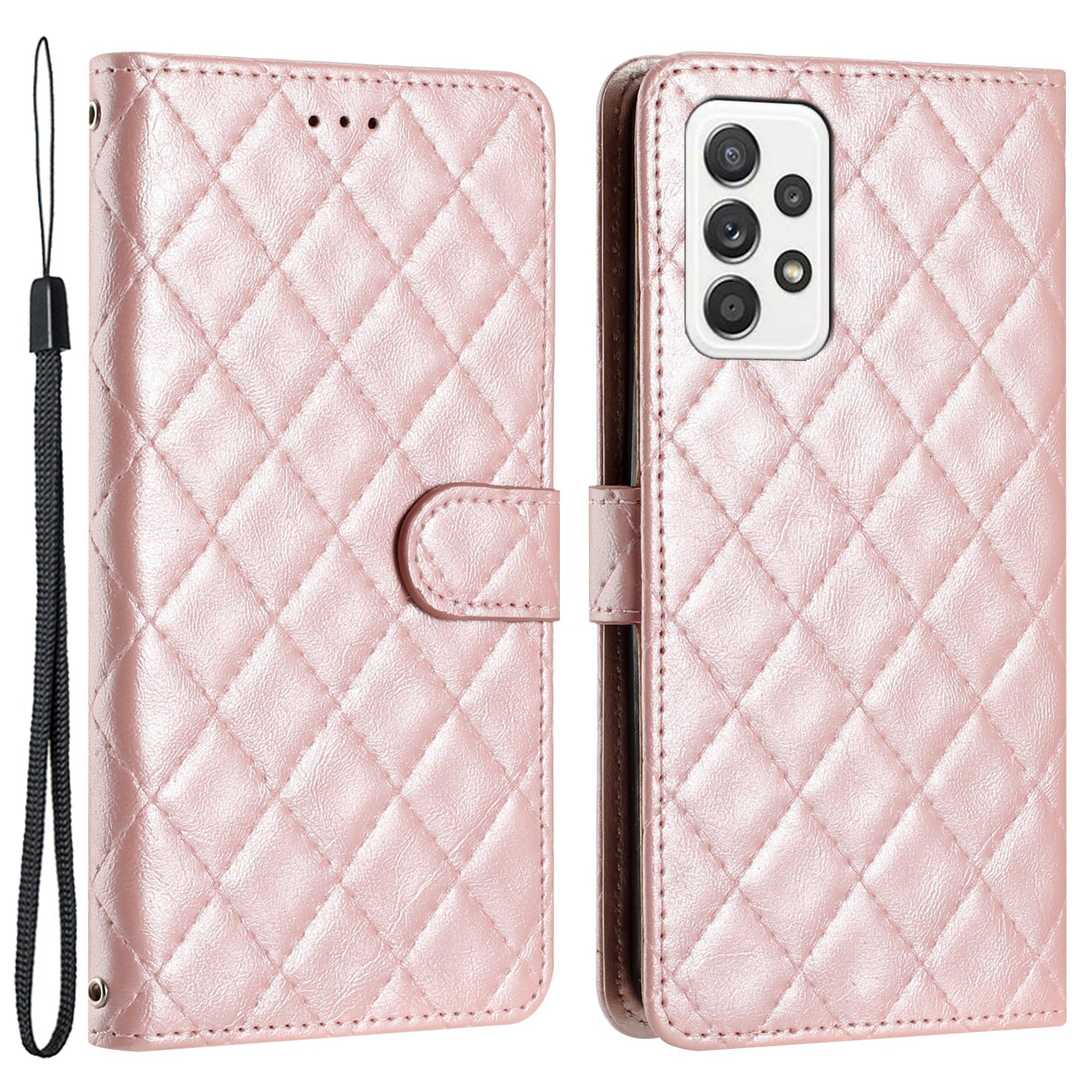 Til Samsung Galaxy A23 5G (global version) / A23 4G Mobiltelefon Cover Stitching Line Rhombus PU Læder Pung Stand Telefon Etui