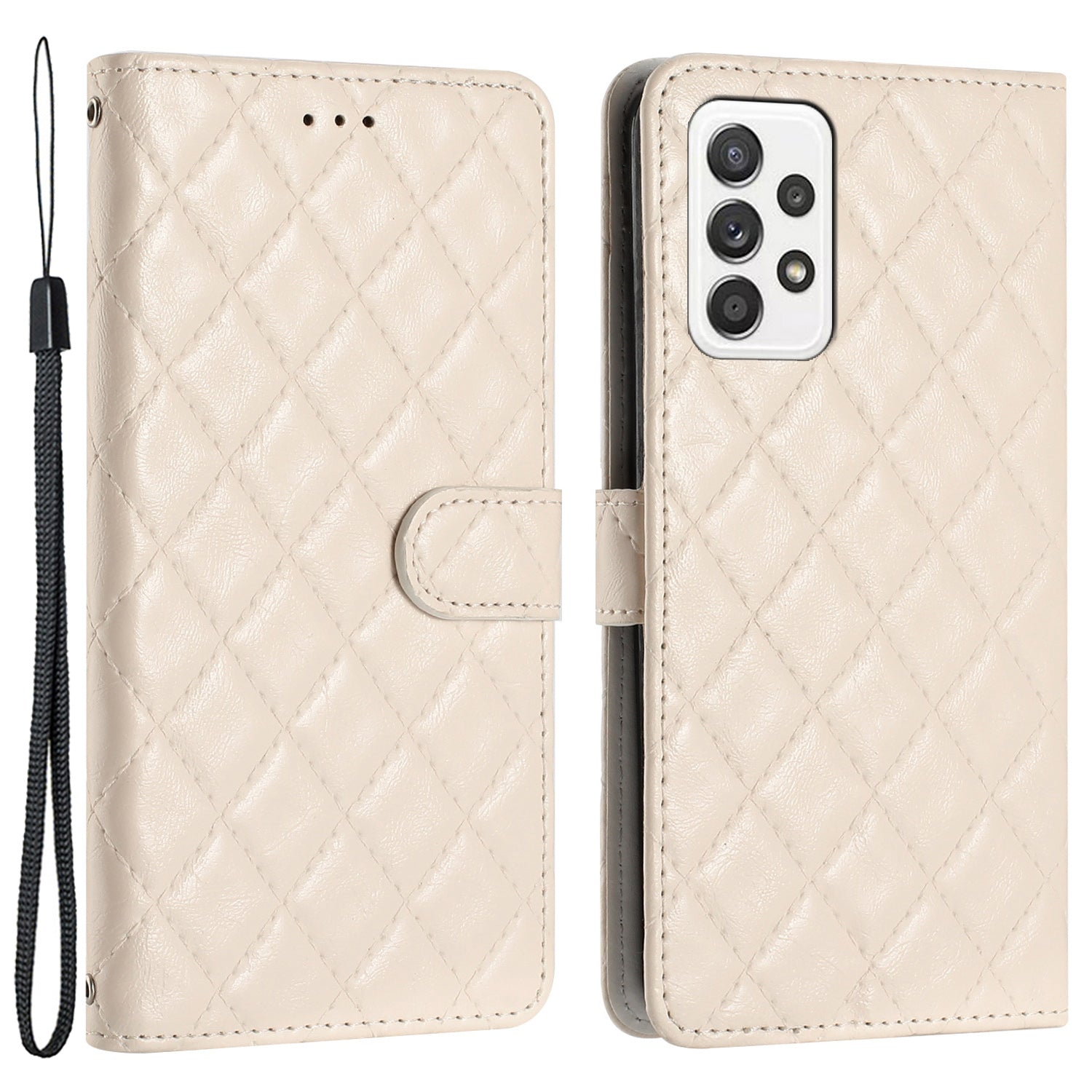 Til Samsung Galaxy A23 5G (global version) / A23 4G Mobiltelefon Cover Stitching Line Rhombus PU Læder Pung Stand Telefon Etui