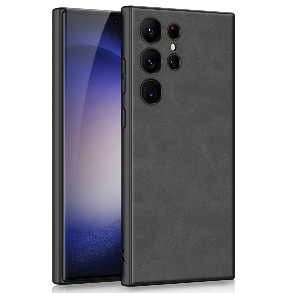 GKK For Samsung Galaxy S23 Ultra Matte Phone Case PU Leather Coated TPU PC Cover