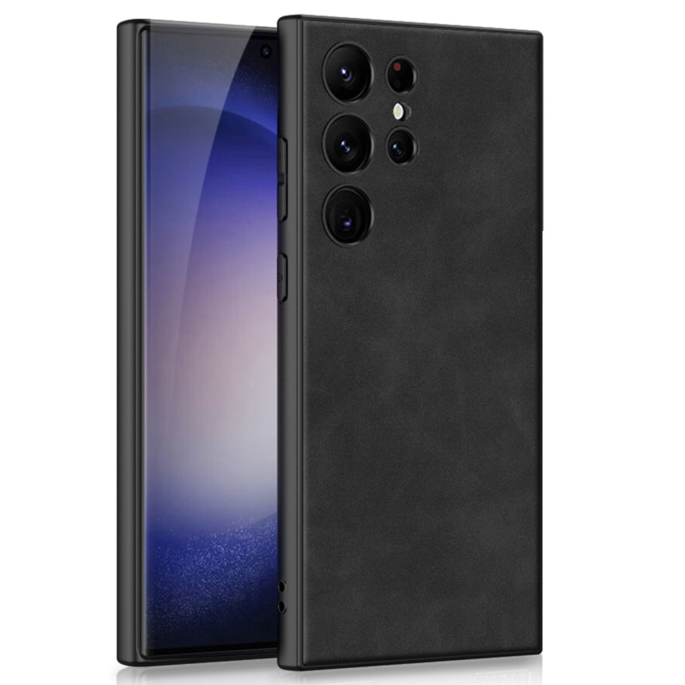 GKK For Samsung Galaxy S23 Ultra Matte Phone Case PU Leather Coated TPU PC Cover