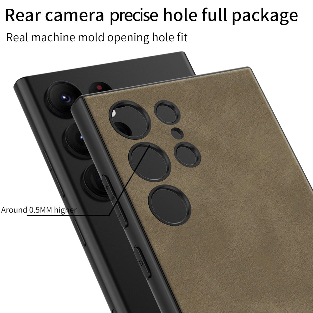 GKK For Samsung Galaxy S23 Ultra Matte Phone Case PU Leather Coated TPU PC Cover
