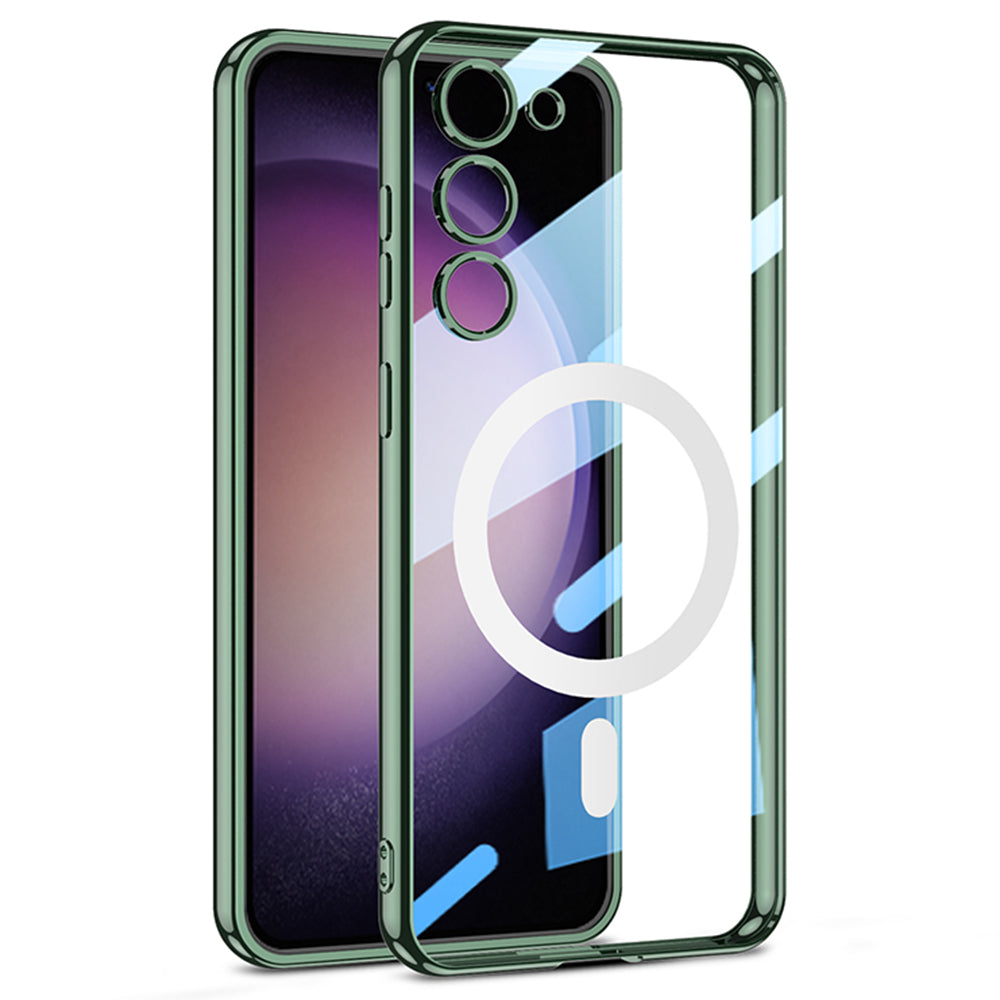 GKK Magnetic Case for Samsung Galaxy S23 Compatible with MagSafe Clear TPU Electroplating Phone Cover