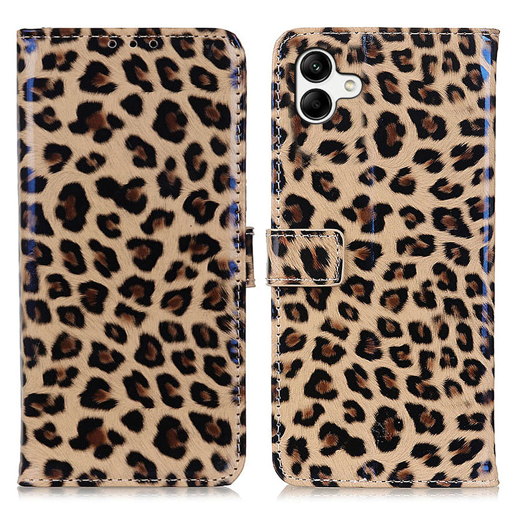 For Samsung Galaxy F14 5G Leopard Pattern Leather Phone Case Stand Wallet Magnetic Clasp Shockproof Cover