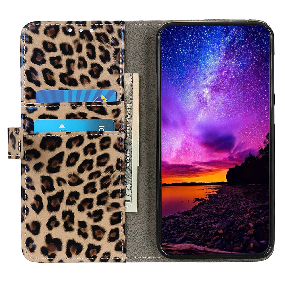 For Samsung Galaxy F14 5G Leopard Pattern Leather Phone Case Stand Wallet Magnetic Clasp Shockproof Cover