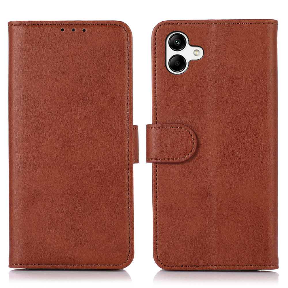 Phone Stand Case for Samsung Galaxy F14 5G PU Leather Wallet Cowhide Texture Cover