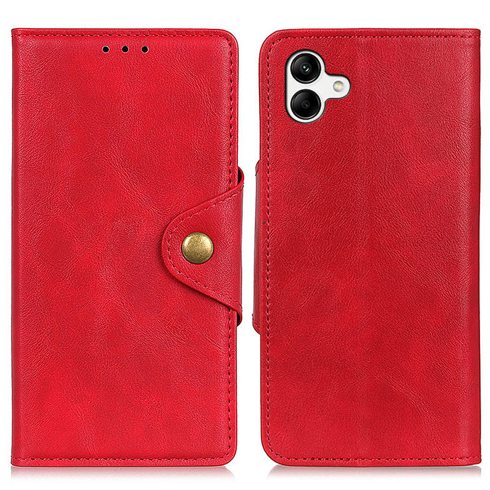 For Samsung Galaxy F14 5G Shockproof Brass Buckle Phone Cover Stand Wallet PU Leather TPU Cell Phone Case