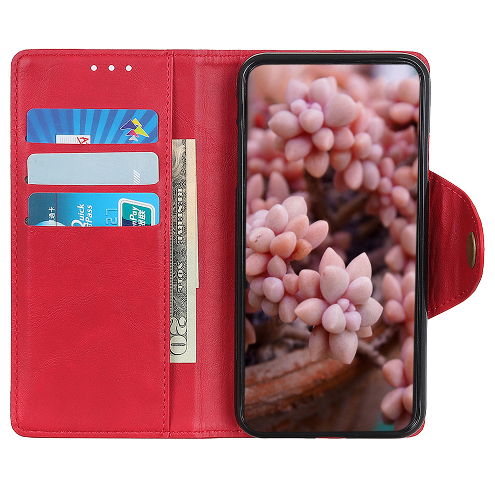 For Samsung Galaxy F14 5G Shockproof Brass Buckle Phone Cover Stand Wallet PU Leather TPU Cell Phone Case
