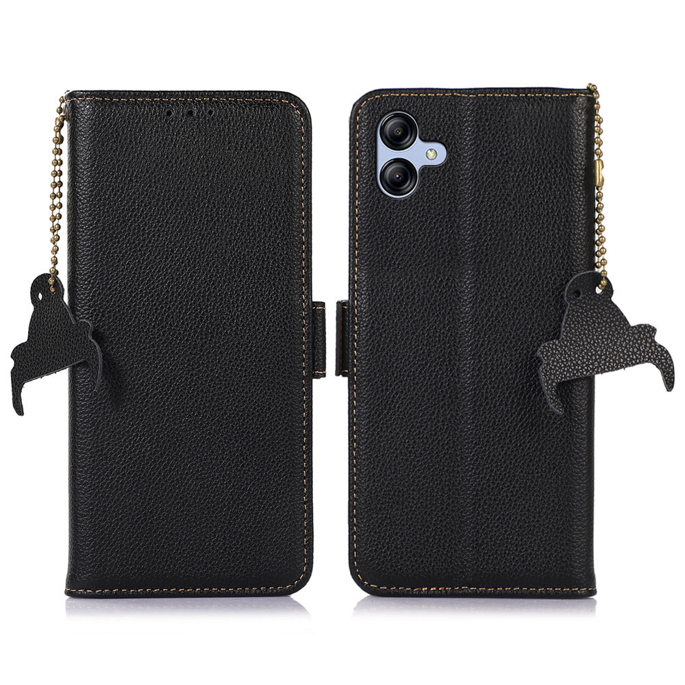 For Samsung Galaxy F14 5G Phone Wallet Case RFID Blocking Genuine Cow Leather Stand Cover
