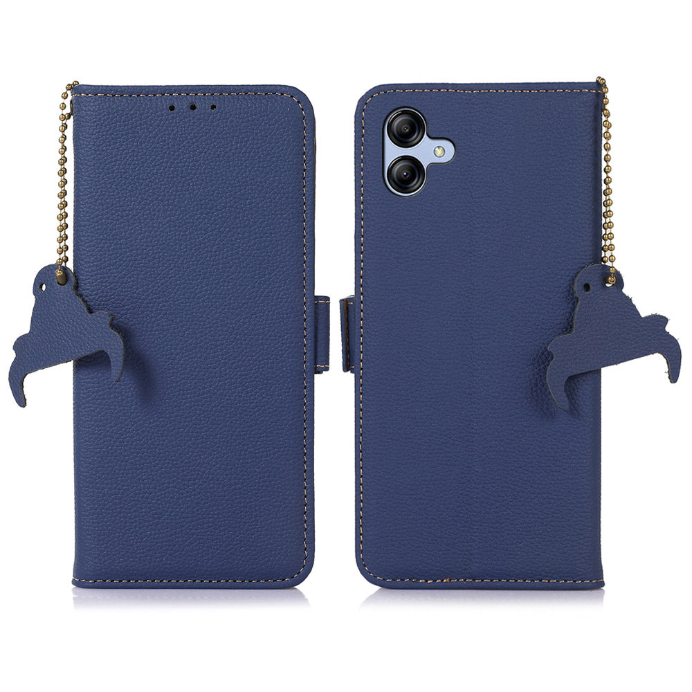 For Samsung Galaxy F14 5G Phone Wallet Case RFID Blocking Genuine Cow Leather Stand Cover