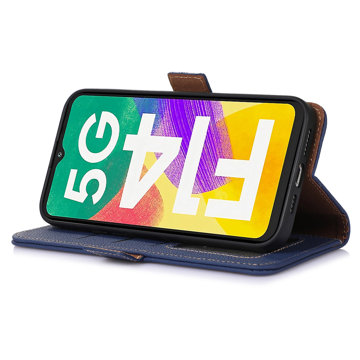 For Samsung Galaxy F14 5G Phone Wallet Case RFID Blocking Genuine Cow Leather Stand Cover