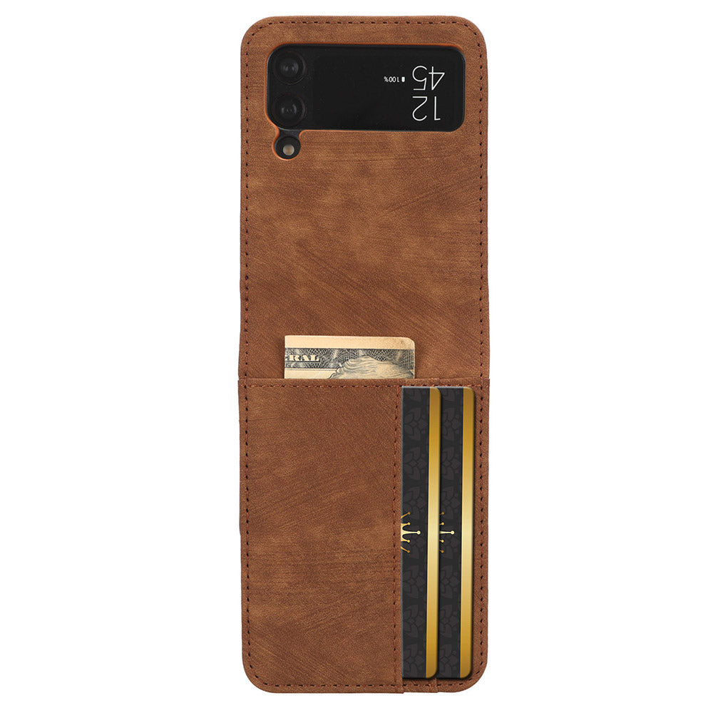 For Samsung Galaxy Z Flip3 5G Card Holder PU Leather Phone Case Two-piece Design Phone Cover