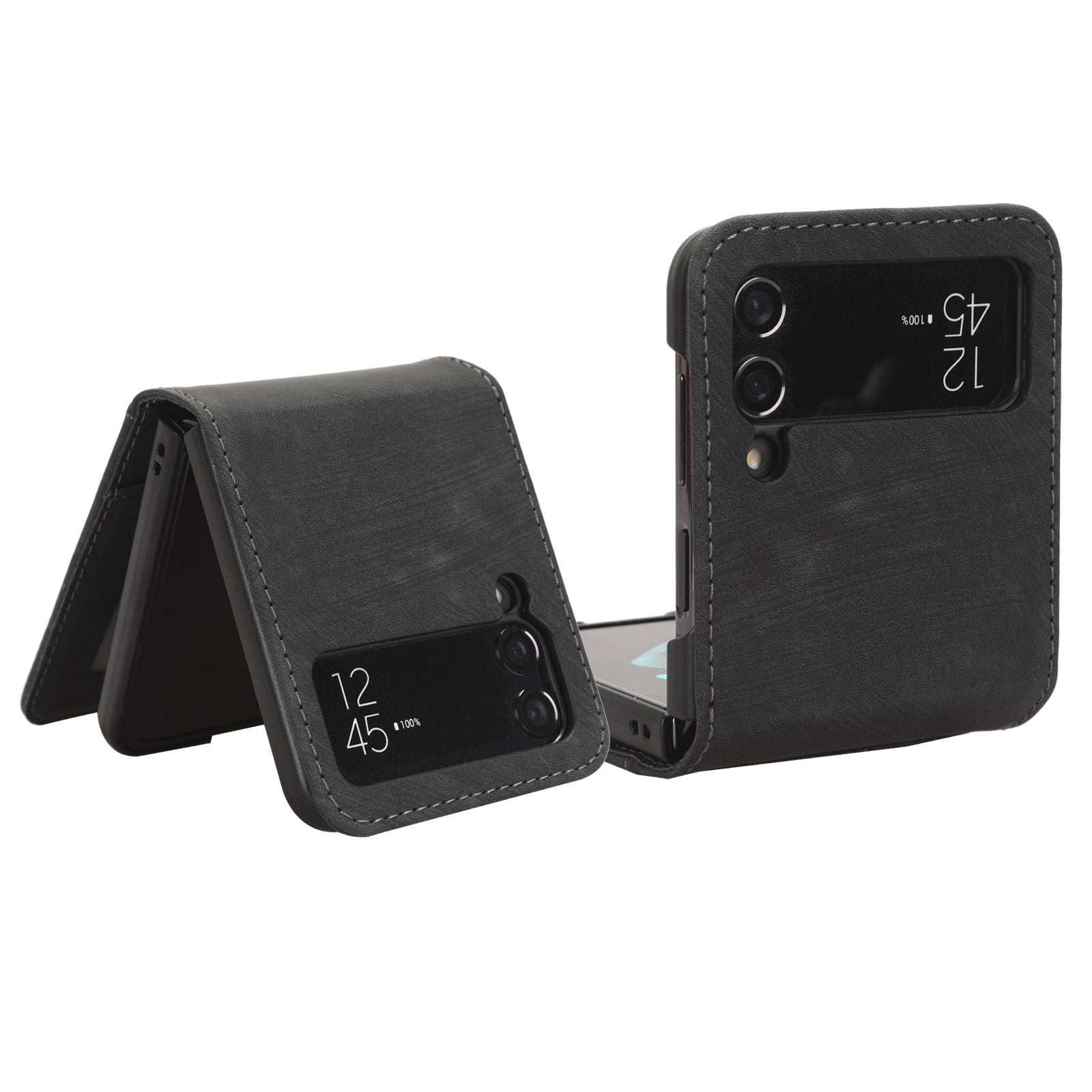 For Samsung Galaxy Z Flip3 5G Card Holder PU Leather Phone Case Two-piece Design Phone Cover