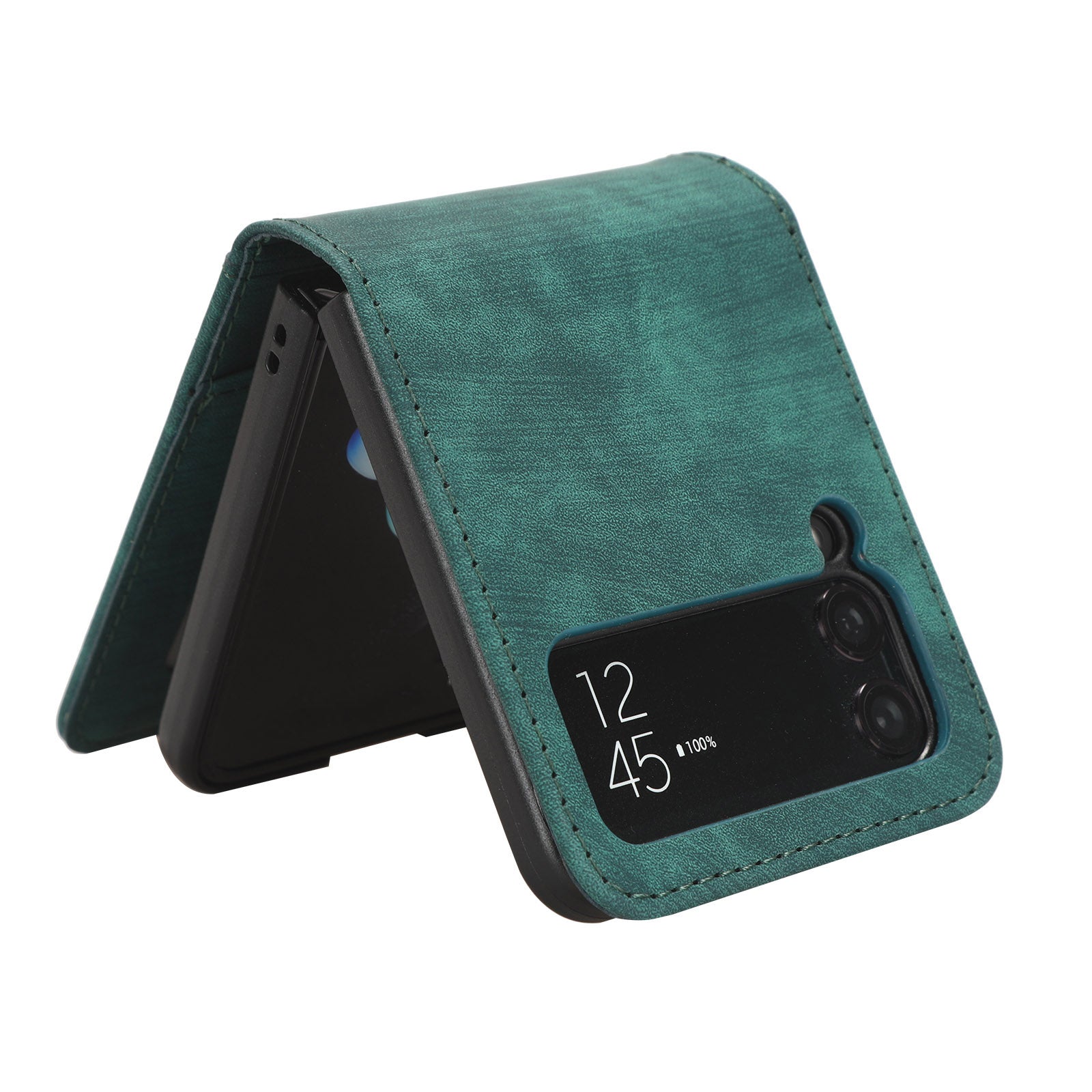 For Samsung Galaxy Z Flip3 5G Card Holder PU Leather Phone Case Two-piece Design Phone Cover