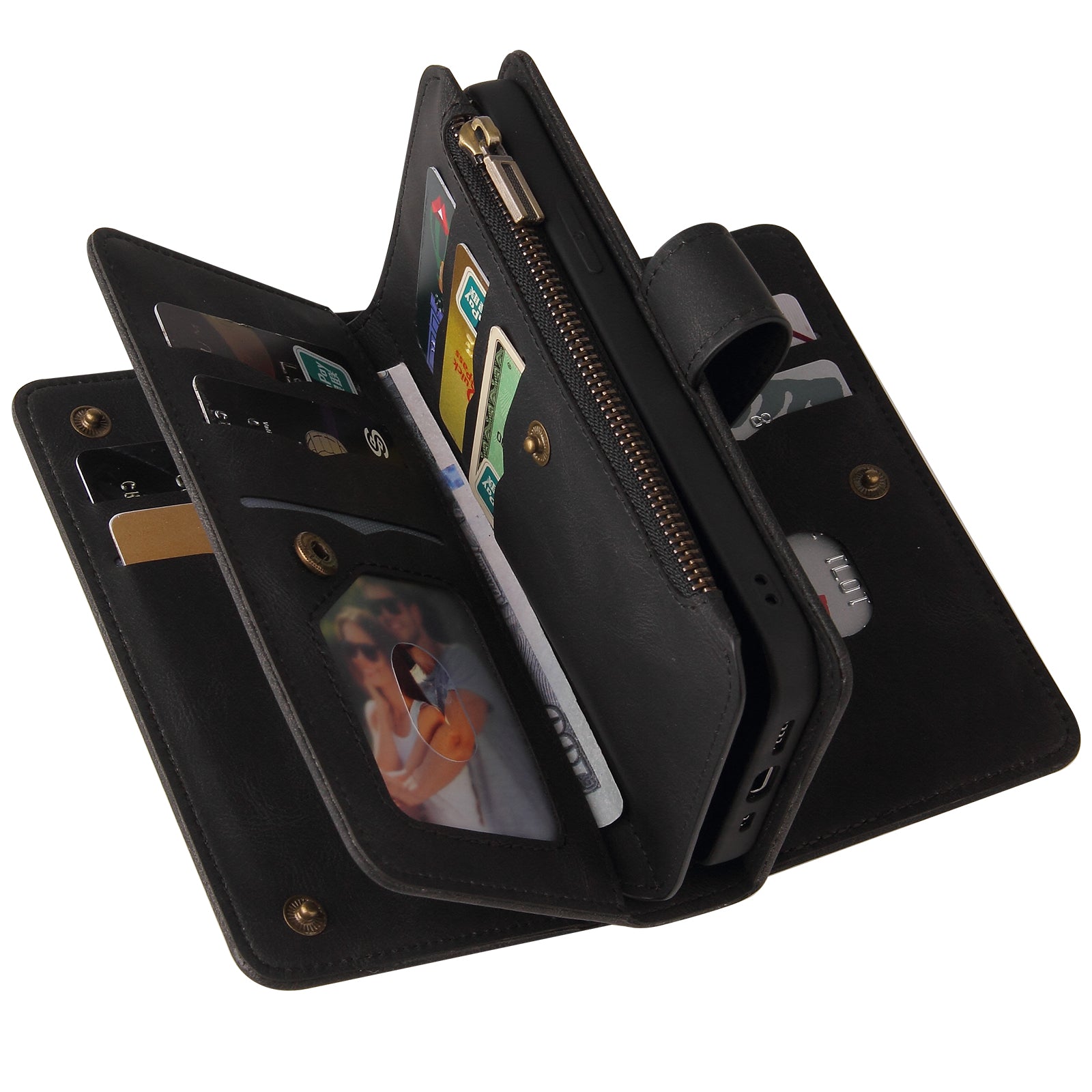 For Samsung Galaxy A04e 4G / F04 4G / M04 4G Phone Case KT Multi-Functional Series-2 Multiple Card Slots Leather Wallet Cover