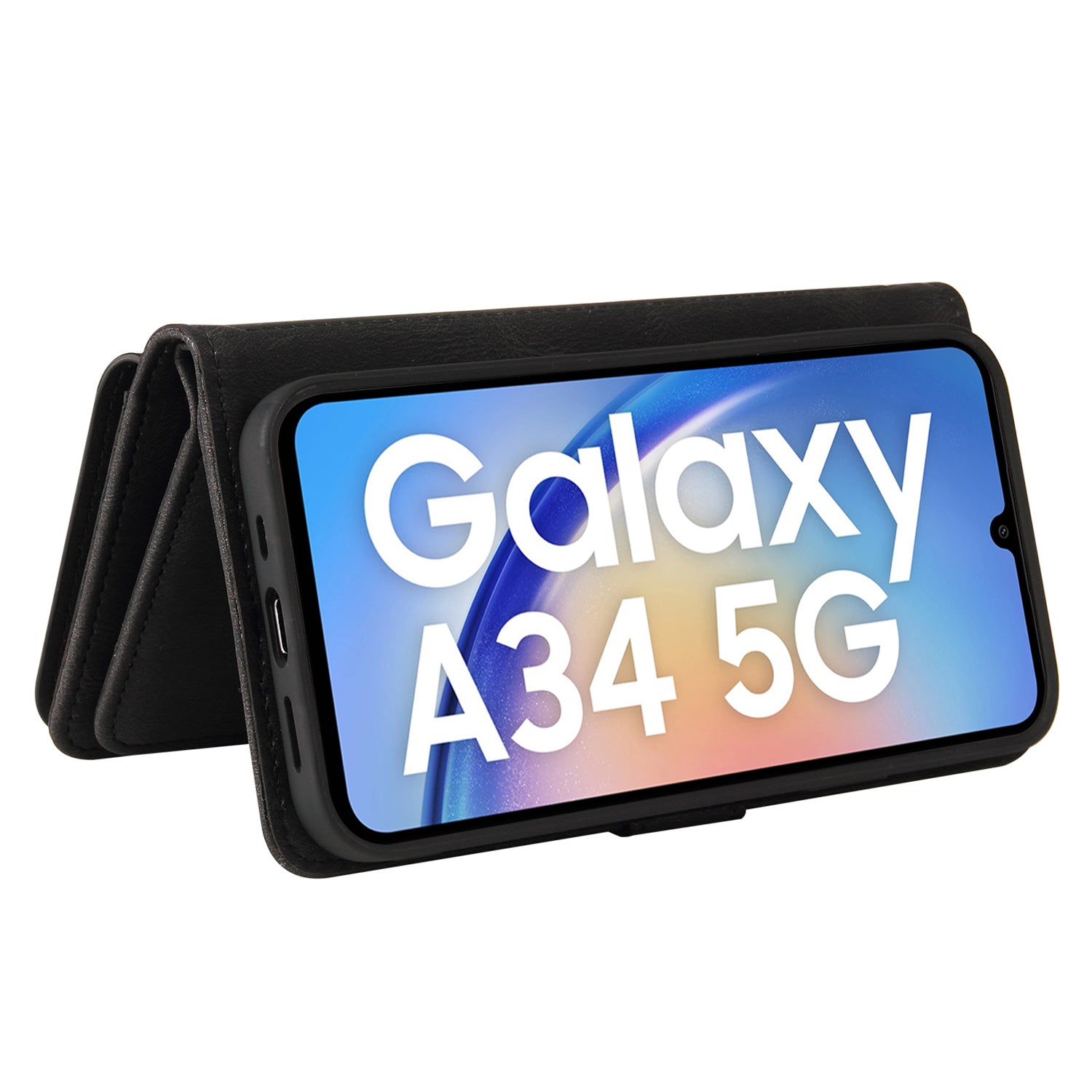 For Samsung Galaxy A34 5G Zipper Pocket Wallet Phone Case KT Multi-Functional Series-2 PU Leather Multiple Card Slots Cover
