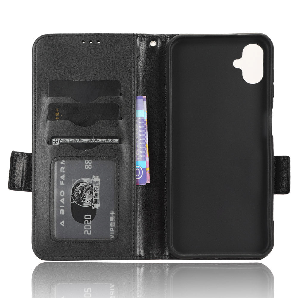 For Samsung Galaxy F14 5G Stand Wallet PU Leather Phone Case Imprinted Triangle Phone Cover