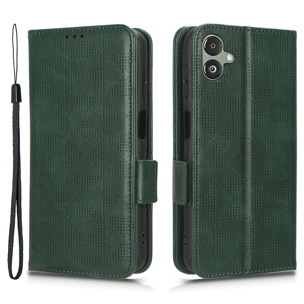 For Samsung Galaxy F14 5G Stand Wallet PU Leather Phone Case Imprinted Triangle Phone Cover