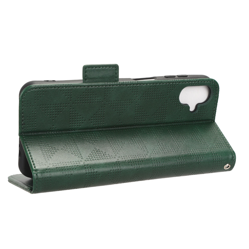 For Samsung Galaxy F14 5G Stand Wallet PU Leather Phone Case Imprinted Triangle Phone Cover