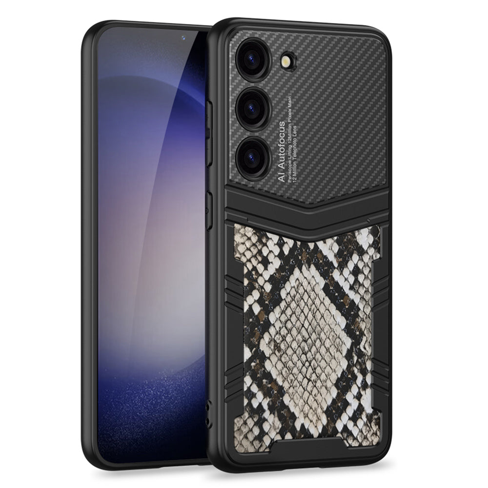 GKK For Samsung Galaxy S23 Anti-Scratch Textured Phone Case PU Leather PC TPU Shockproof Cover