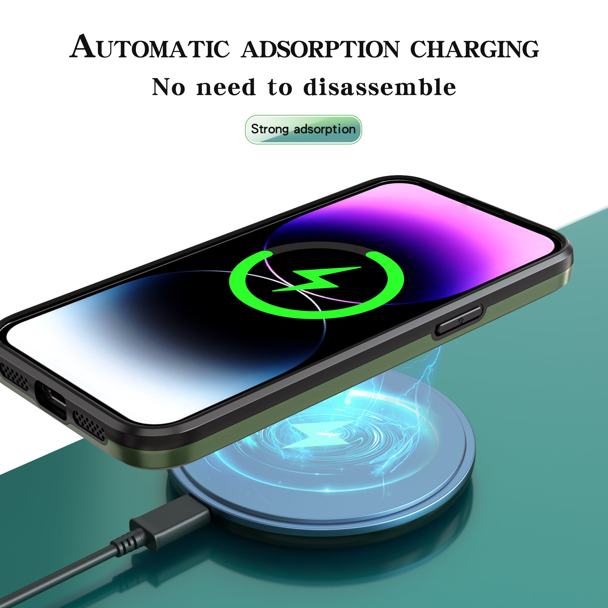 For iPhone 13 Pro Max 6.7 inch PC+TPU Hybrid Dual Layer Cover Lens Frame Kickstand Magnetic Phone Case